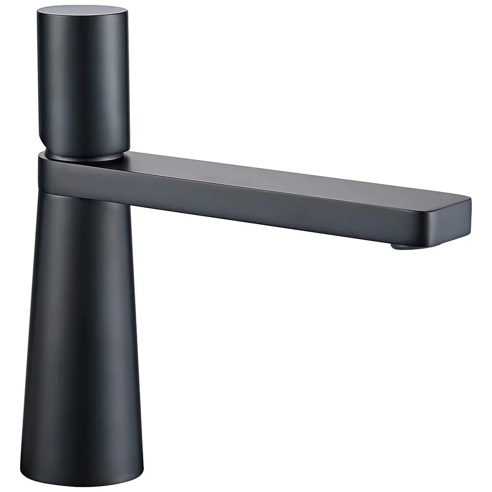 Robinet salle de bain lavabo minimaliste géométrique design - Noir - Laiton