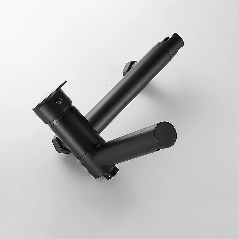 Robinet baignoire salle de bain design moderne douchette - Noir - Laiton