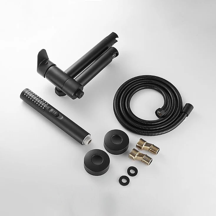 Robinet baignoire salle de bain design moderne douchette - Noir - Laiton