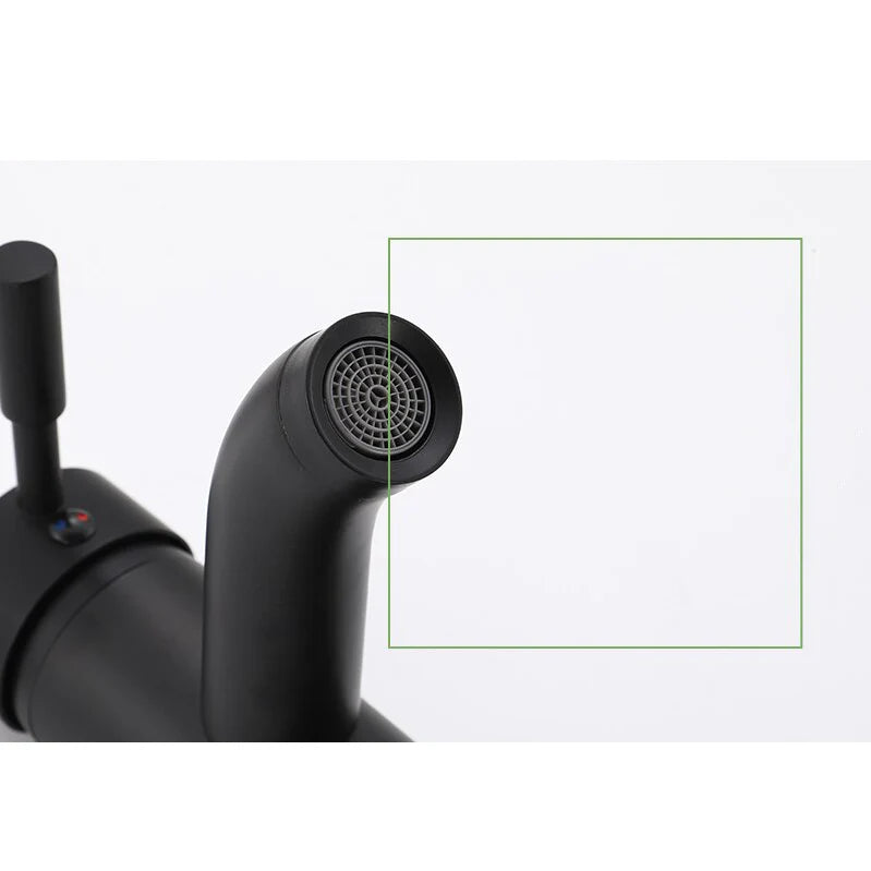 Robinet lavabo salle de bain minimaliste mitigeur - Noir mat