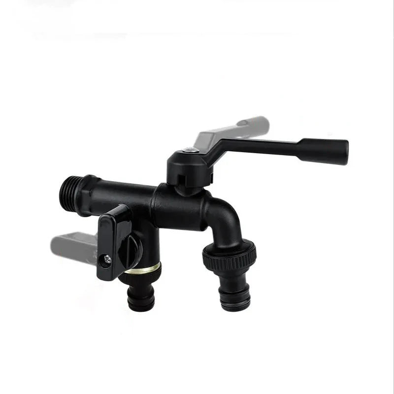 Robinet extérieur de jardin antigel 2 sorties - Noir - Laiton