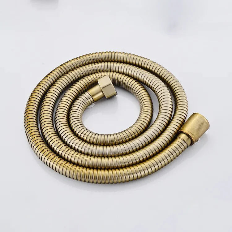 Robinet douche salle de bain bambou flexible pommeau - Doré