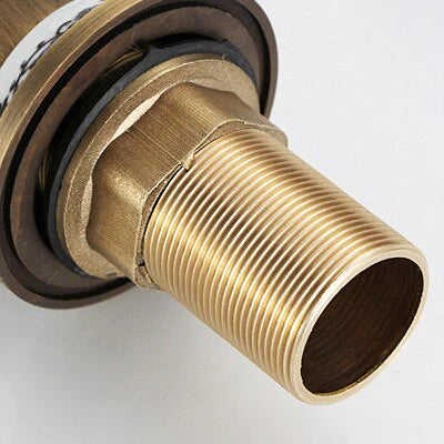 Robinet cuisine évier antique avec céramique fleur vintage - Doré