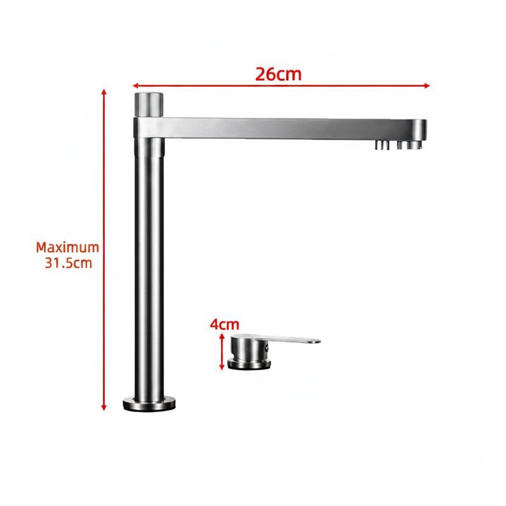 Robinet évier cuisine minimaliste rétractable - Argenté