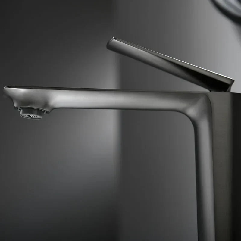 Robinet salle de bain mitigeur design - Argenté - Laiton