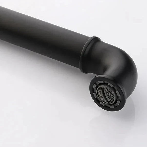 Robinet évier cuisine design industriel mitigeur - Noir - Laiton