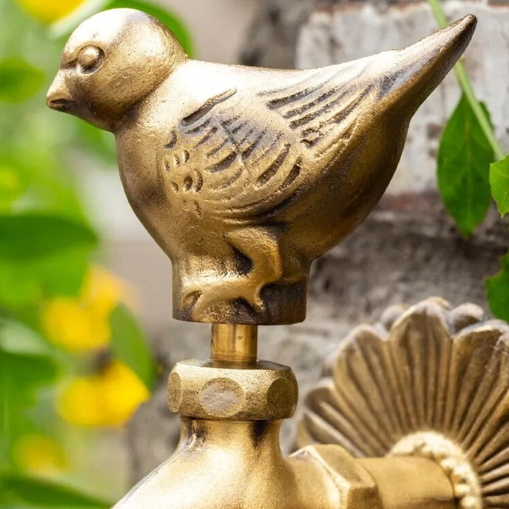 Robinet extérieur de jardin rétro fleur animaux - Doré