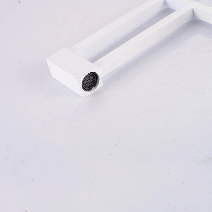 Robinet moderne géométrique salle de bain lavabo - Blanc - Laiton