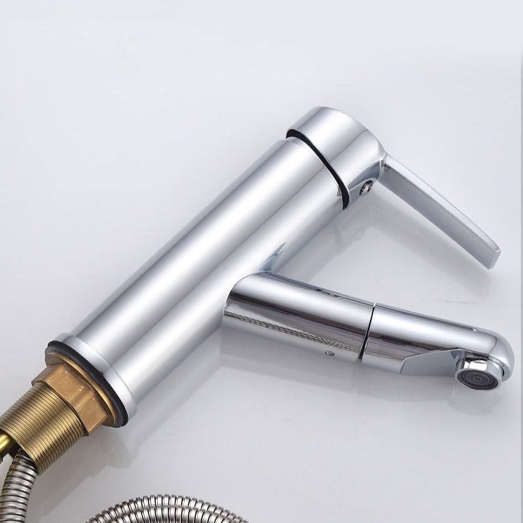 Robinet lavabo salle de bain flexible - Argenté