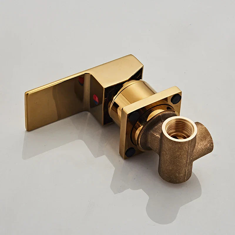 Robinet encastrable mural bec cascade - Doré - Laiton