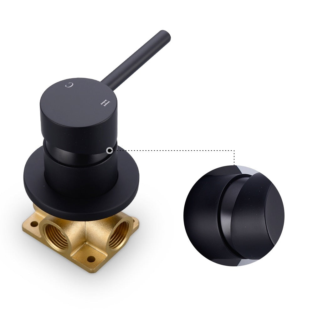 Robinet salle de bain lavabo encastrable - Noir - Laiton