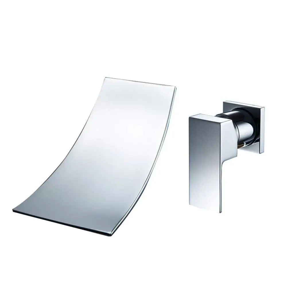 Robinet encastrable mural bec cascade - Argenté - Laiton