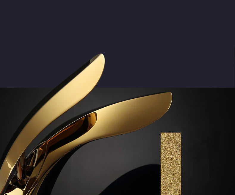 Robinet lavabo salle de bain mitigeur design arrondi - Doré - Laiton