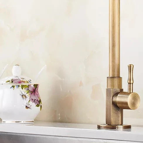 Robinet évier cuisine minimaliste rétro bronze - Doré - Laiton
