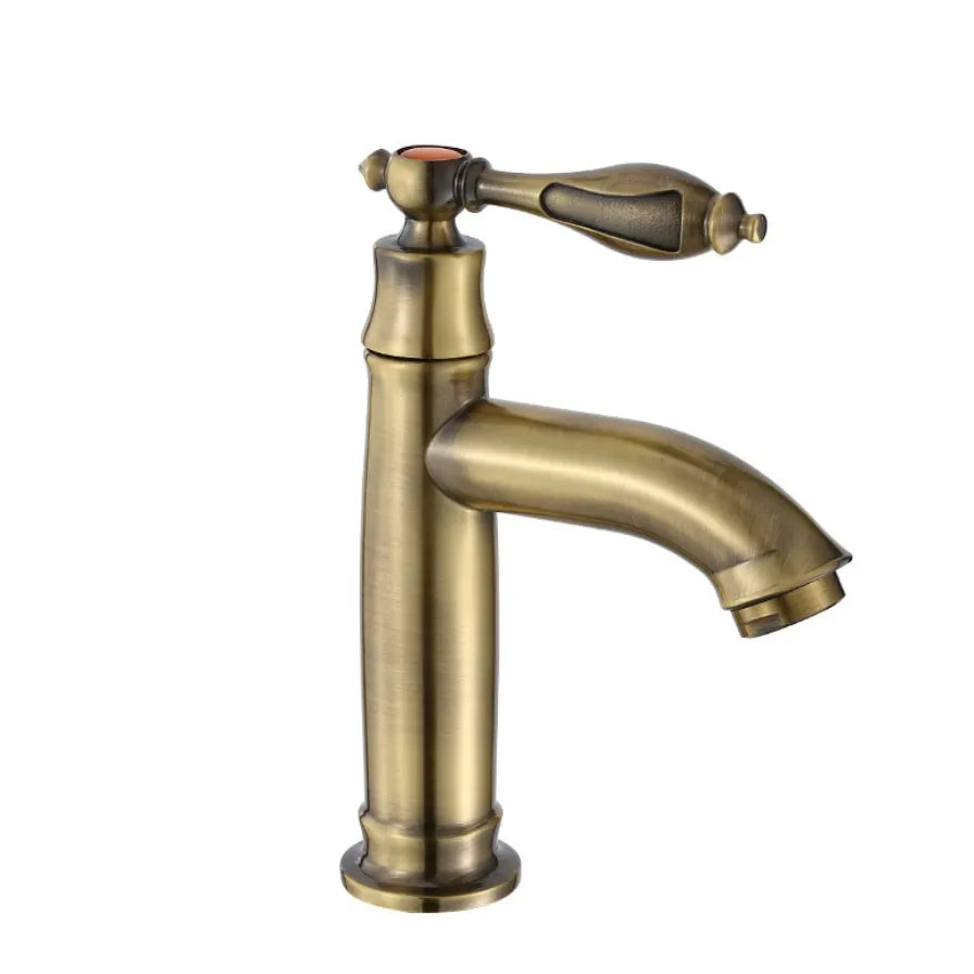 Robinet salle de bain lave main rétro eau froide - Doré - Laiton