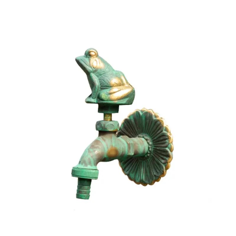 Robinet extérieur de jardin rétro fleur animaux - Vert