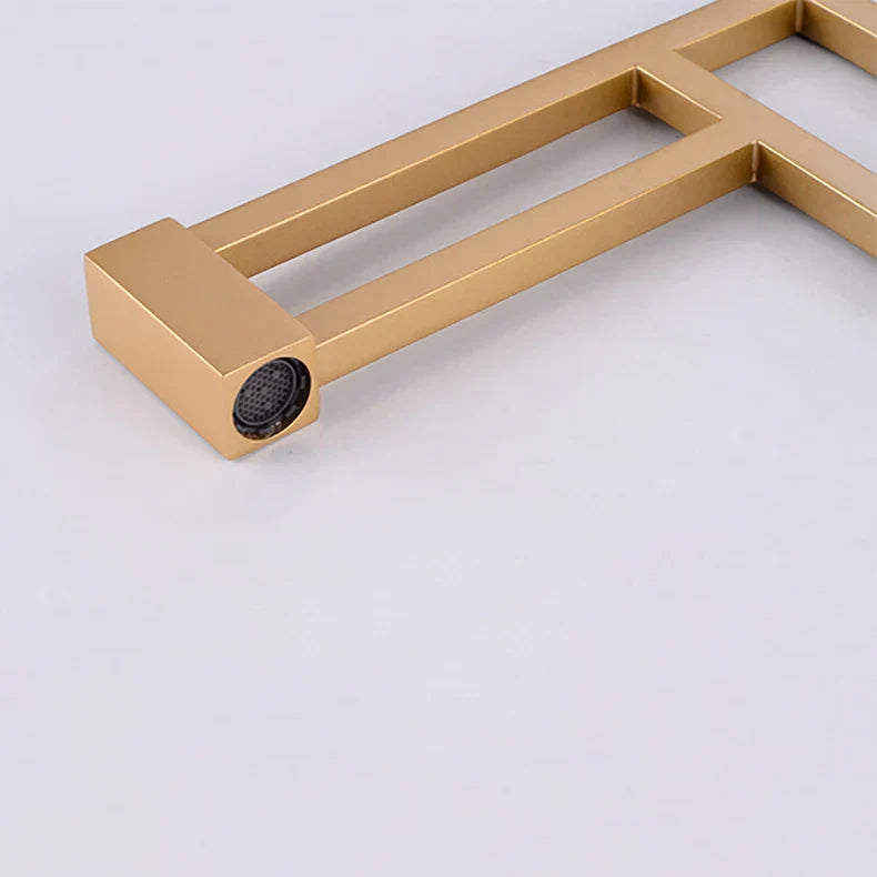 Robinet moderne géométrique salle de bain lavabo - Doré - Laiton