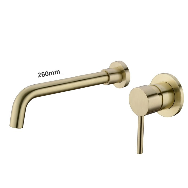 Robinet salle de bain lavabo encastrable - Doré - Laiton