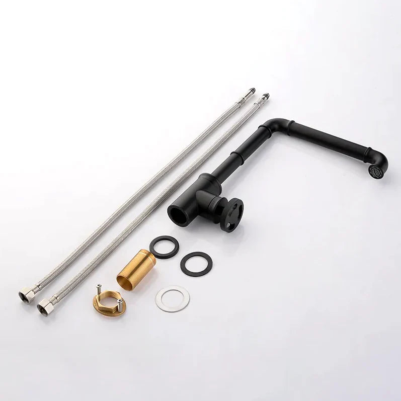 Robinet évier cuisine design industriel mitigeur - Doré - Laiton