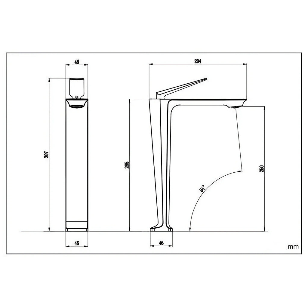 Robinet salle de bain mitigeur design - Argenté - Laiton