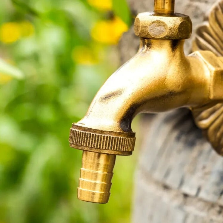 Robinet extérieur de jardin rétro fleur animaux - Doré