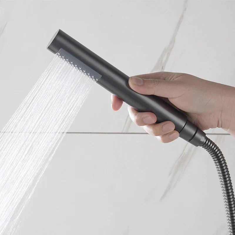 Robinet douche salle de bain douchette mitigeur rond - Argenté - Laiton