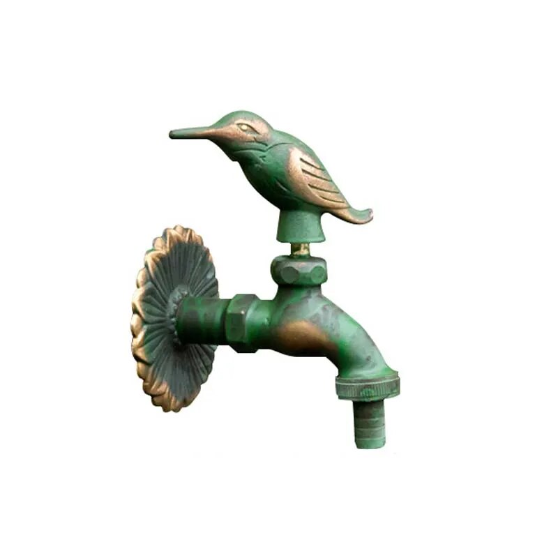 Robinet extérieur de jardin rétro fleur animaux - Vert