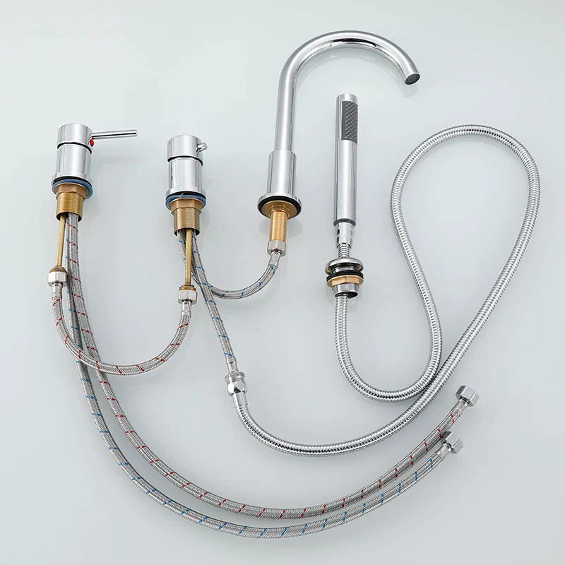 Robinet baignoire encastrable douchette - Doré - Laiton