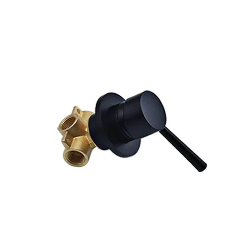 Robinet douche salle de bain douchette mitigeur rond - Noir - Laiton