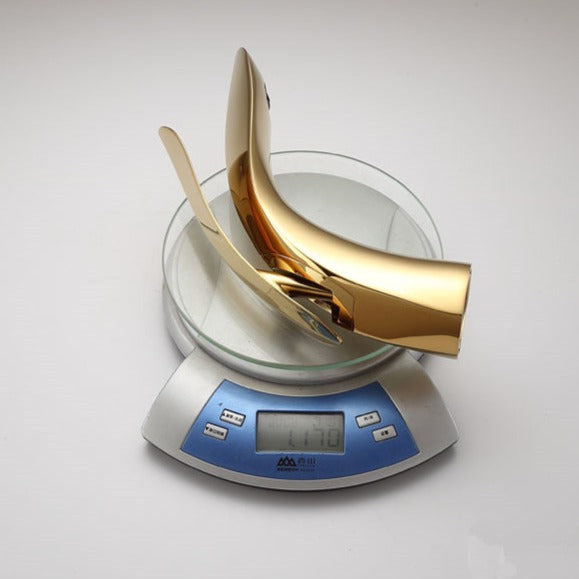 Robinet lavabo salle de bain mitigeur design arrondi - Doré - Laiton