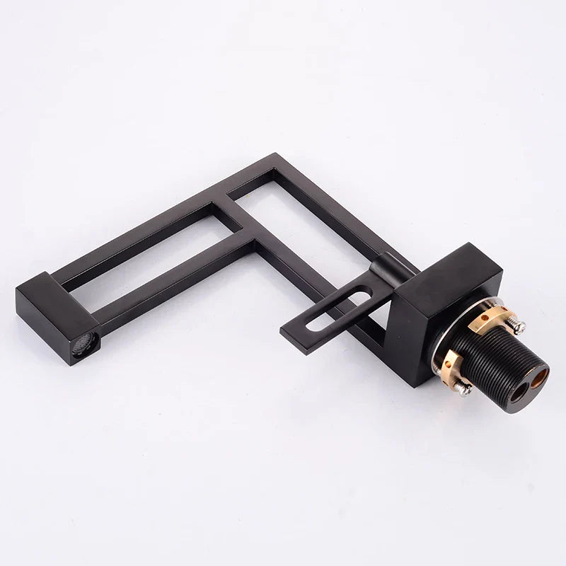 Robinet moderne géométrique salle de bain lavabo - Noir - Laiton