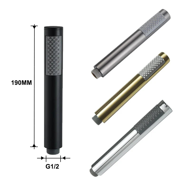 Robinet douche salle de bain douchette mitigeur rond - Noir - Laiton