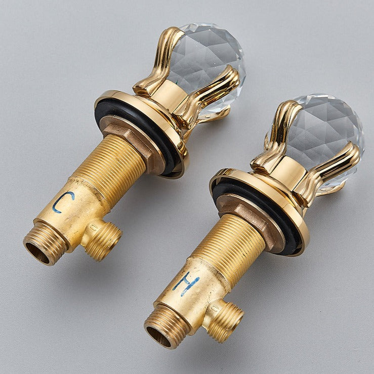 Robinet salle de bain lavabo poignées déportées chics - Doré - Laiton