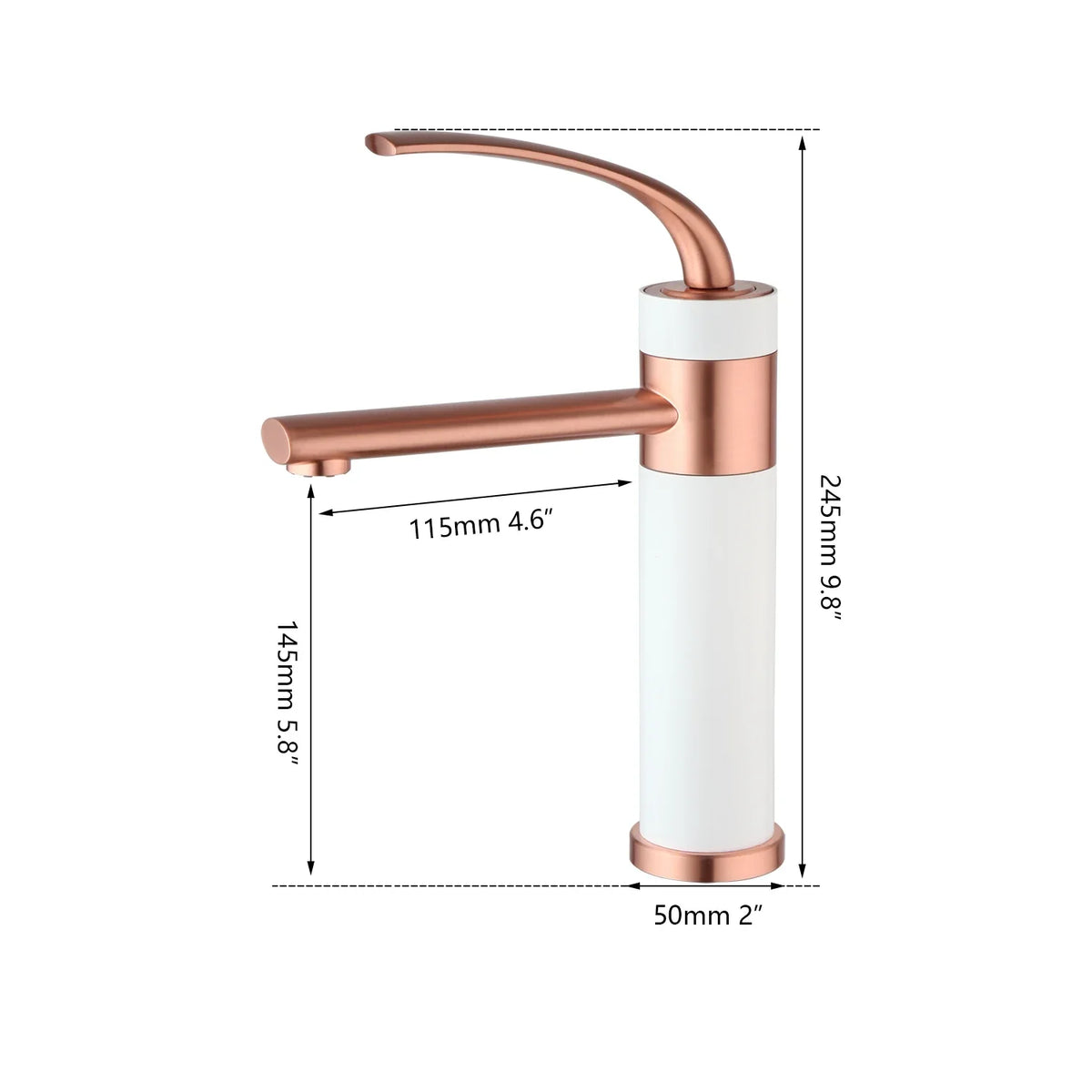 Robinet bicolore moderne salle de bain lavabo - Doré rose Blanc - Laiton