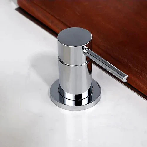 Robinet évier cuisine minimaliste mitigeur déporté à poignée - Argenté - Laiton