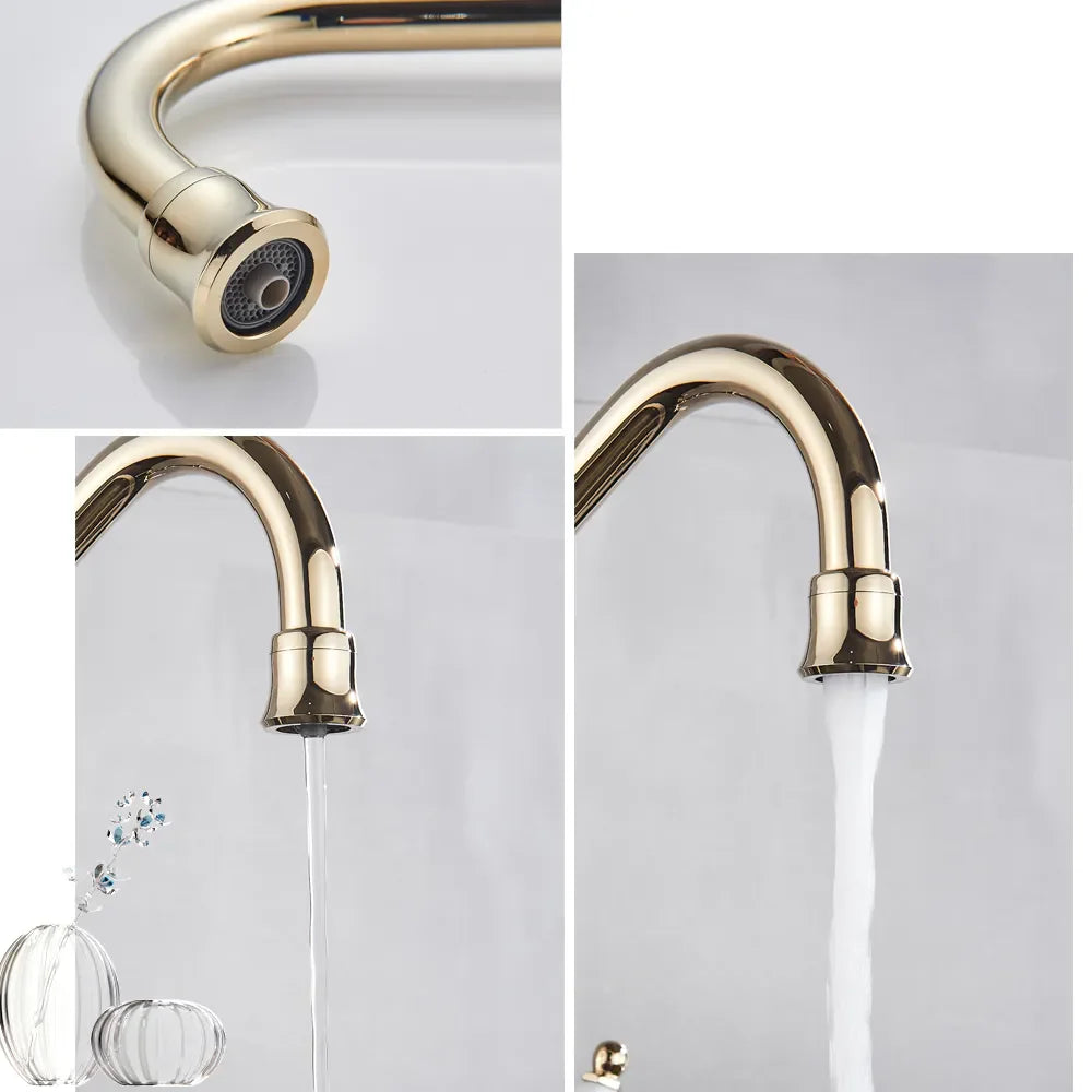 Robinet évier cuisine rétro mitigeur purificateur d'eau - Doré - Laiton