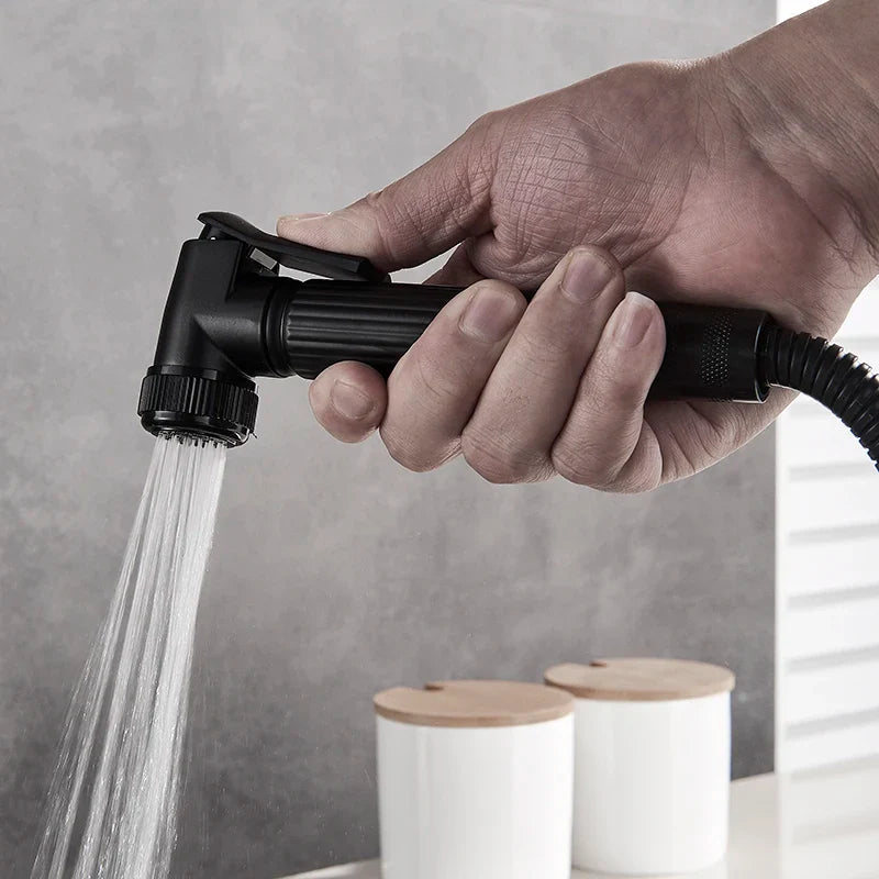 Robinet évier cuisine design mitigeur flexible douchette pistolet - Noir - Laiton