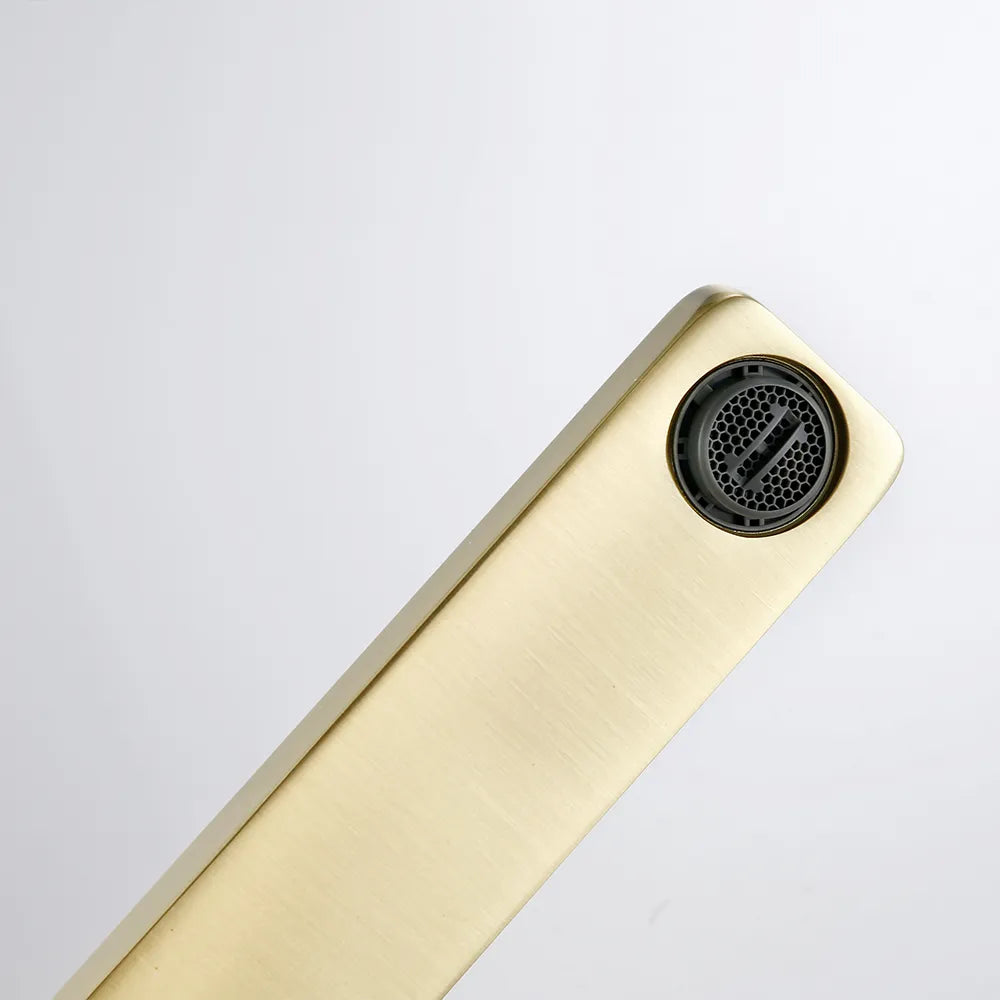 Robinet salle de bain lavabo minimaliste géométrique design - Doré - Laiton