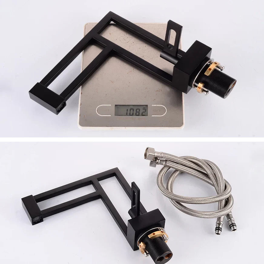 Robinet moderne géométrique salle de bain lavabo - Blanc - Laiton