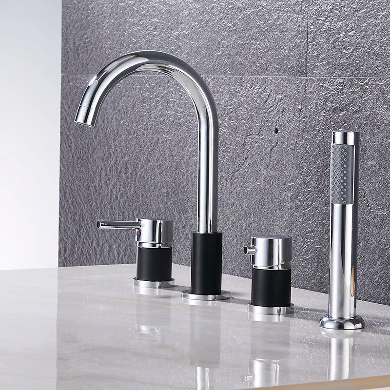 Robinet baignoire encastrable douchette - Argenté - Laiton