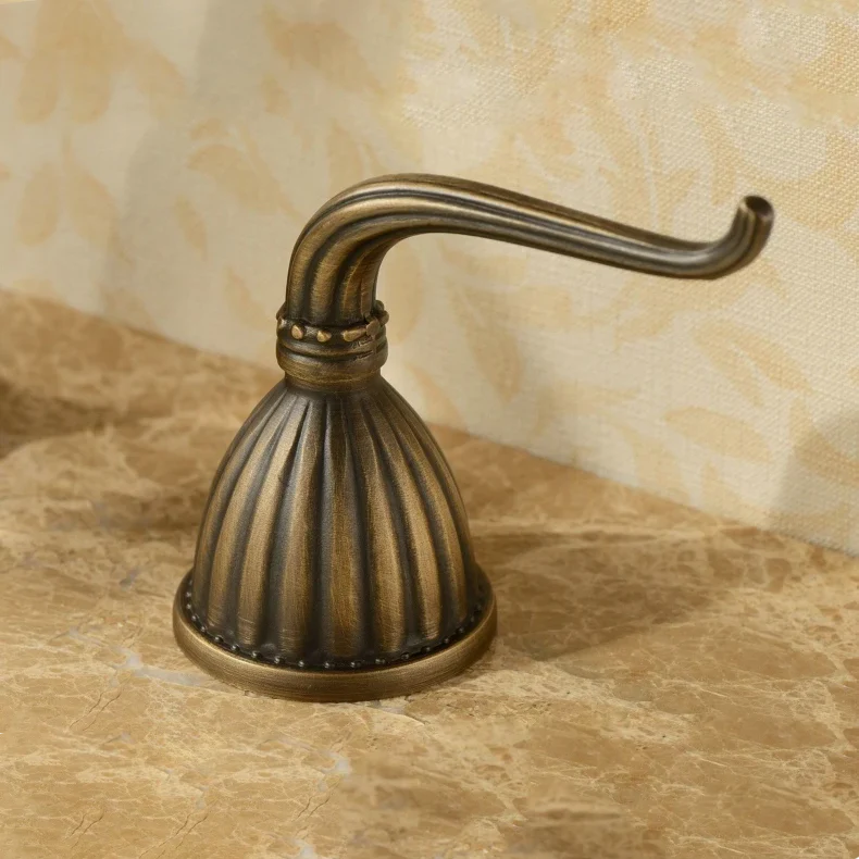 Robinet salle de bain rétro classique double poignées - Doré - Laiton