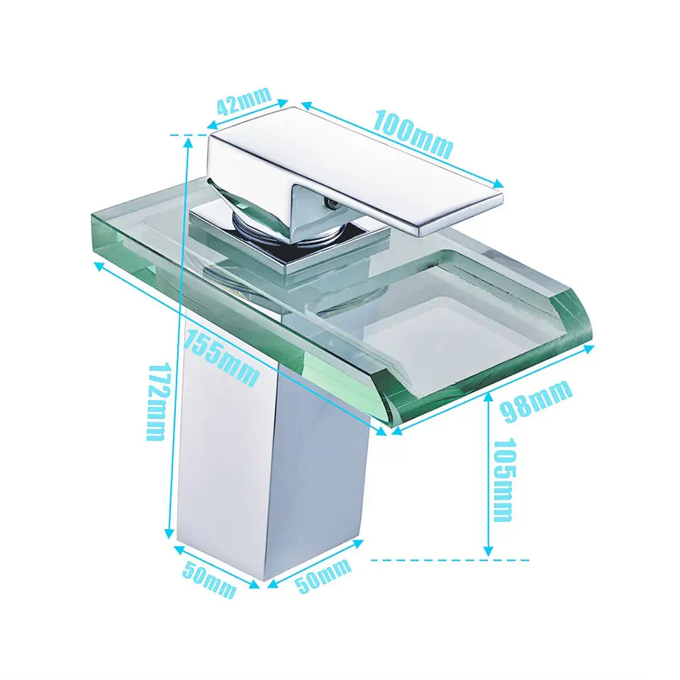 Robinet salle de bain lavabo cascade lumineuse - Doré - Laiton