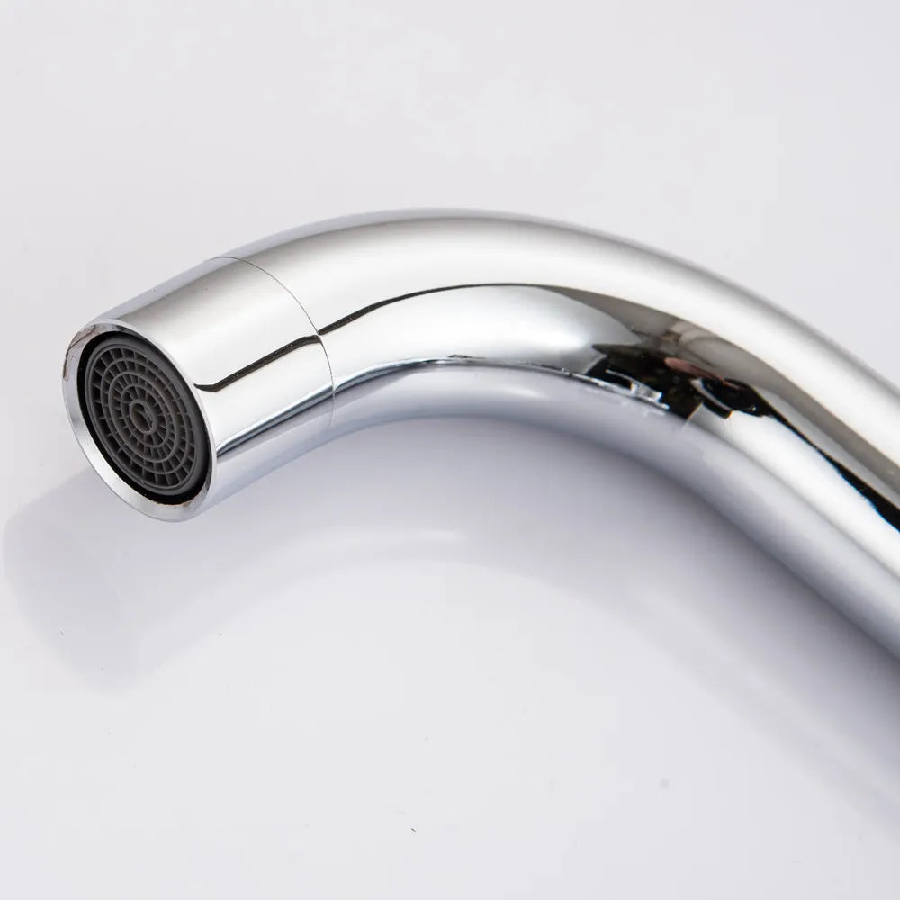 Robinet évier cuisine mitigeur douchette flexible - Argenté - Laiton