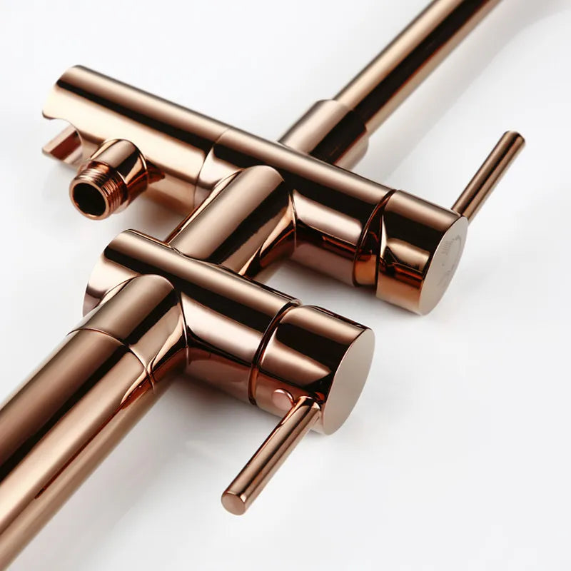 Robinet baignoire salle de bain montage au sol - Doré - Laiton