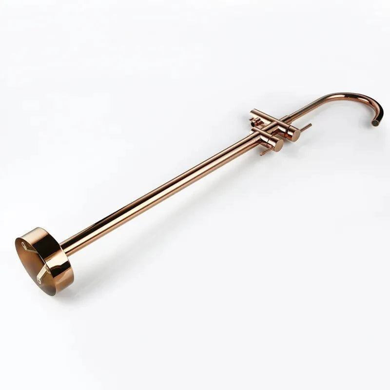 Robinet baignoire salle de bain montage au sol - Doré - Laiton