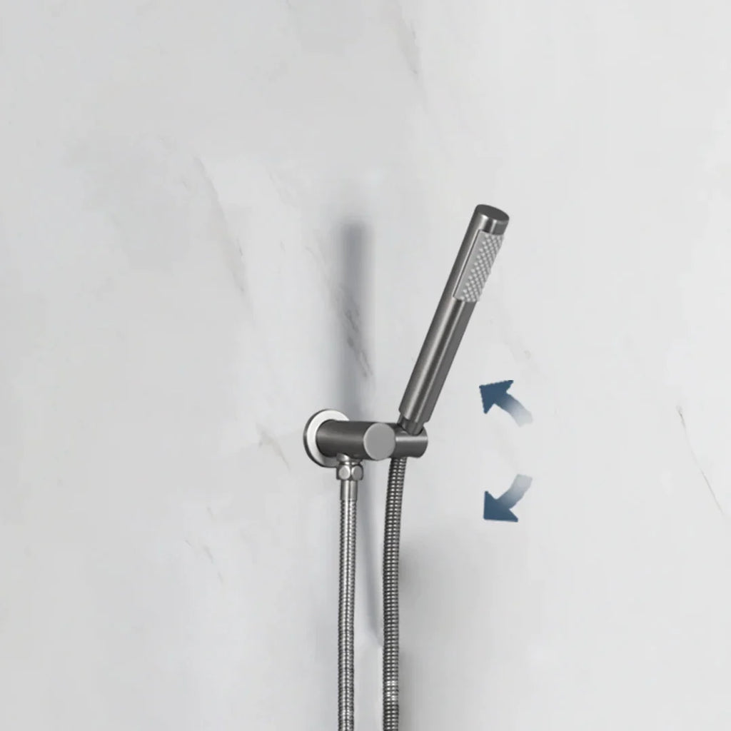 Robinet douche salle de bain douchette mitigeur rond - Argenté - Laiton