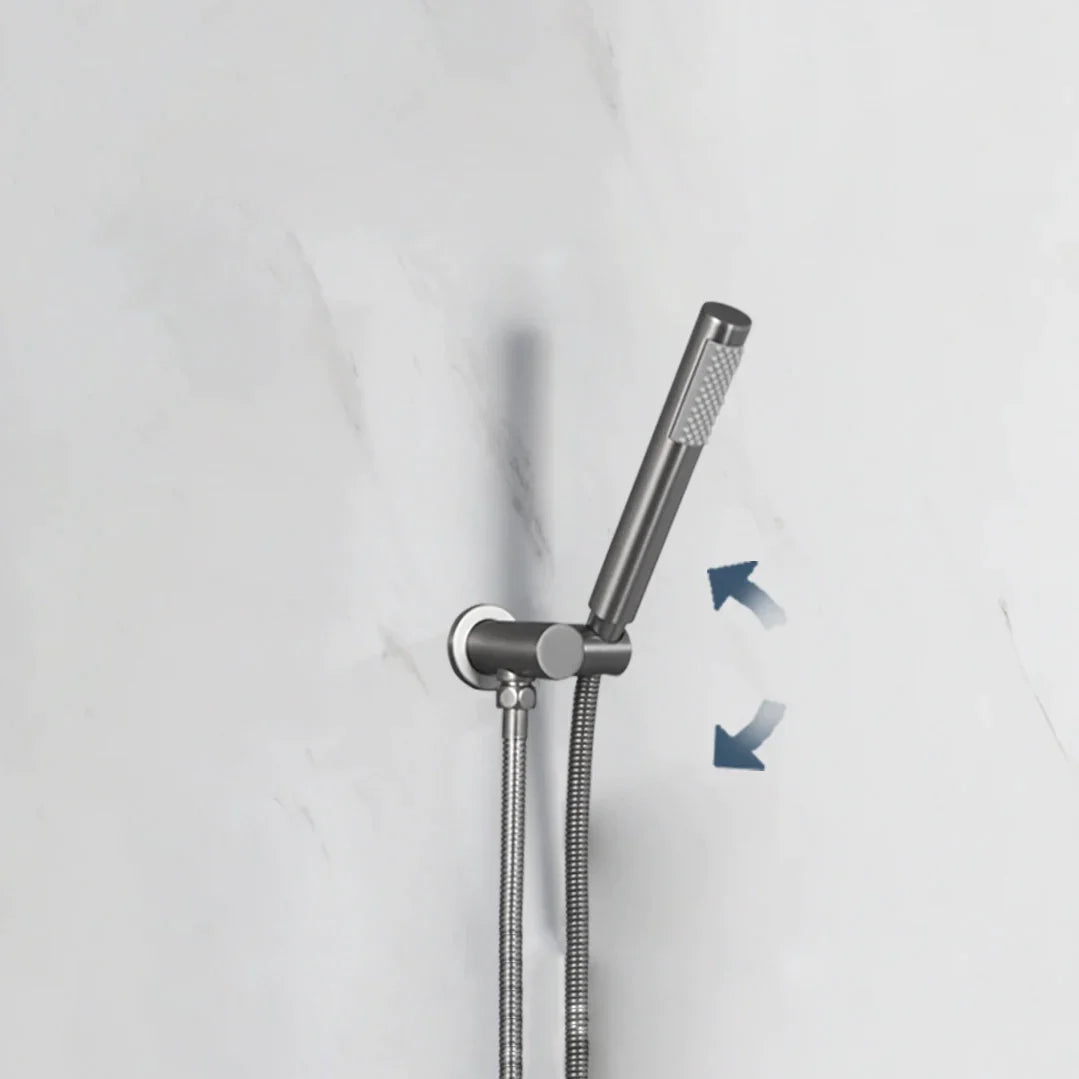 Robinet douche salle de bain douchette mitigeur rond - Argenté - Laiton