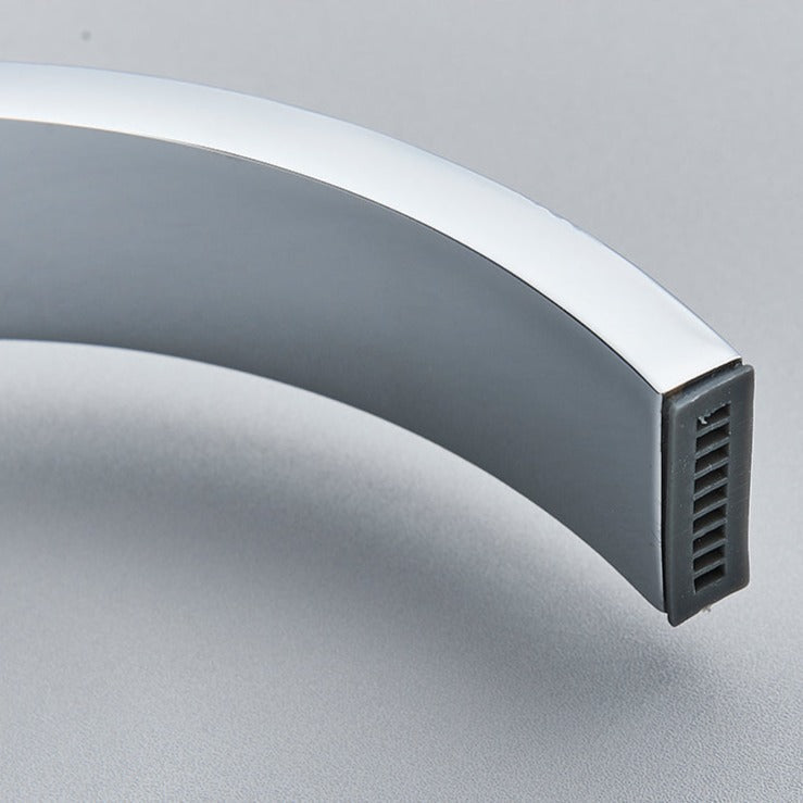 Robinet salle de bain lavabo minimaliste poignées déportées - Argenté - Laiton