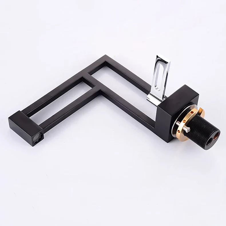 Robinet moderne géométrique salle de bain lavabo - Noir - Laiton