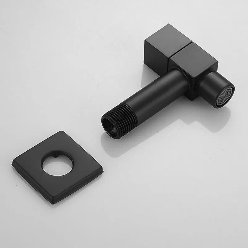 Robinet extérieur de jardin moderne cubique mural - Noir - Laiton